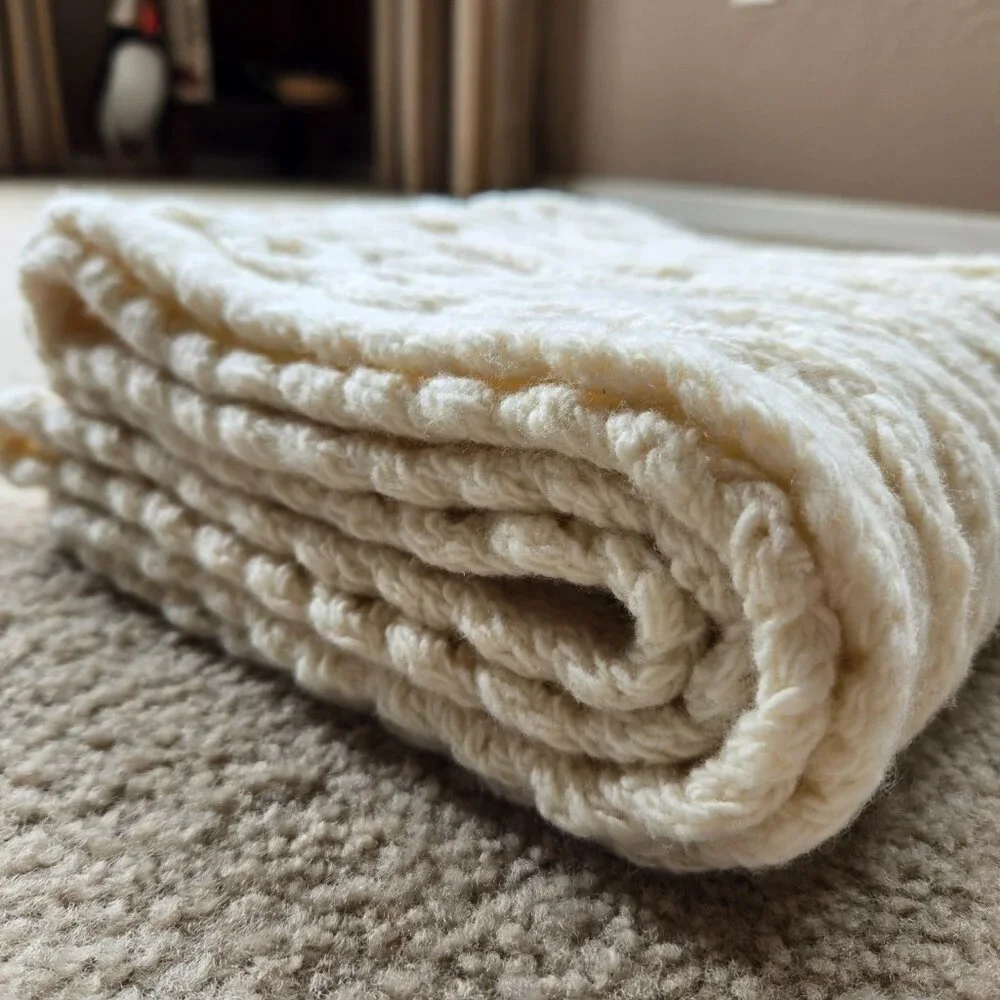 Aran Sweater Market Wool Cashmere Cable Scarf Thick